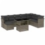 Garden furniture set 9 pieces and gray synthetic rattan cushions by , Garden sets - Ref: Foro24-3266790, Price: 597,80 €, Dis...