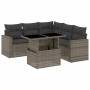 Gartenmöbel-Set 6-teilig mit grauen Polstern aus synthetischem Rattan von , Gartensets - Ref: Foro24-3267270, Preis: 456,82 €...