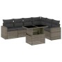 7-piece garden sofa set with gray synthetic rattan cushions by , Garden sets - Ref: Foro24-3267300, Price: 532,64 €, Discount: %