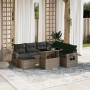 Set of garden sofas and cushions 8 pieces synthetic rattan gray by , Garden sets - Ref: Foro24-3268070, Price: 561,31 €, Disc...