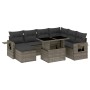 Gartensofa-Set und Kissen, 8-teilig, aus grauem Kunst-Rattan. von , Gartensets - Ref: Foro24-3268070, Preis: 579,03 €, Rabatt: %