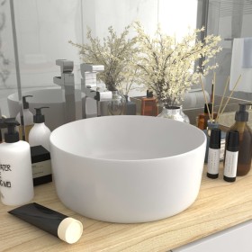 Matte white round ceramic luxury washbasin 40x15 cm by vidaXL, Sinks - Ref: Foro24-147009, Price: 75,66 €, Discount: %