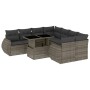 Garden furniture set 9 pieces and gray synthetic rattan cushions by , Garden sets - Ref: Foro24-3268430, Price: 679,16 €, Dis...