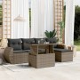 Gartenmöbel-Set 6-teilig mit grauen Polstern aus synthetischem Rattan von , Gartensets - Ref: Foro24-3268500, Preis: 442,55 €...