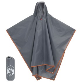 Poncho de lluvia con capucha 2 en 1 gris y naranja 223x145 cm de , Camping y senderismo - Ref: Foro24-4004199, Precio: 22,18 ...