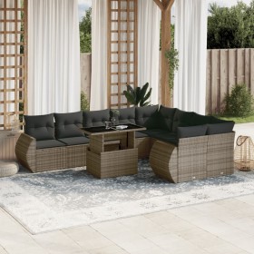 Garden sofa set 10 pieces with gray synthetic rattan cushions by , Garden sets - Ref: Foro24-3268760, Price: 732,86 €, Discou...