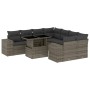 Set de muebles de jardín 9 pzas y cojines ratán sintético gris de , Conjuntos de jardín - Ref: Foro24-3269060, Precio: 679,20...