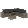 7-piece garden sofa set with gray synthetic rattan cushions by , Garden sets - Ref: Foro24-3269190, Price: 534,47 €, Discount: %