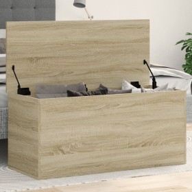 Caja de almacenaje madera ingeniería roble Sonoma 100x42x46 cm de , Baúles de almacenamiento - Ref: Foro24-840662, Precio: 89...