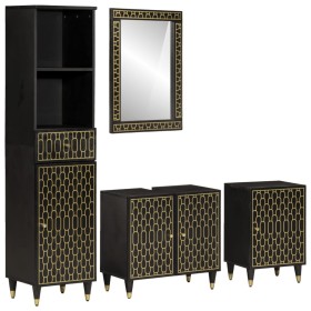 Set of 4-piece solid mango wood bathroom furniture by , Bathroom furniture - Ref: Foro24-3206327, Price: 366,82 €, Discount: %