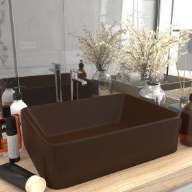 Matte dark brown ceramic luxury washbasin 41x30x12 cm by vidaXL, Sinks - Ref: Foro24-147050, Price: 64,99 €, Discount: %