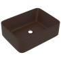 Lavabo de lujo cerámica marrón oscuro mate 41x30x12 cm de vidaXL, Lavabos - Ref: Foro24-147050, Precio: 64,01 €, Descuento: %