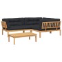 Garden pallet sofa set with 4 acacia wood cushions. by , Outdoor sofas - Ref: Foro24-3209364, Price: 657,99 €, Discount: %