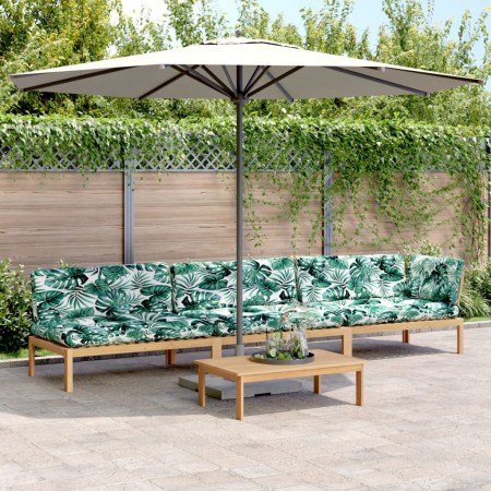 Garden pallet sofa set with 4 acacia wood cushions. by , Outdoor sofas - Ref: Foro24-3209330, Price: 560,62 €, Discount: %