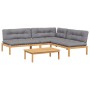 Garten-Palettensofa-Set mit 4-teiligen Akazienholz-Kissen. von , Outdoor-Sofas - Ref: Foro24-3209332, Preis: 570,19 €, Rabatt: %