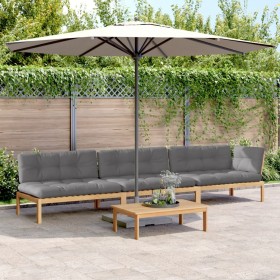 Garten-Palettensofa-Set mit 4-teiligen Akazienholz-Kissen. von , Outdoor-Sofas - Ref: Foro24-3209326, Preis: 570,99 €, Rabatt: %