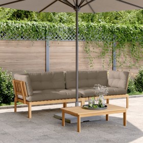 Ecksofas aus Paletten für den Garten und Kissen, 2 Stück, Akazienholz. von , Outdoor-Sofas - Ref: Foro24-3209353, Preis: 416,...