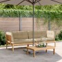 Corner pallet sofas for garden with 2 acacia wood cushions. by , Outdoor sofas - Ref: Foro24-3209351, Price: 427,86 €, Discou...