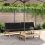 Central pallet garden sofas and 2 acacia wood cushions by , Outdoor sofas - Ref: Foro24-3209358, Price: 334,65 €, Discount: %