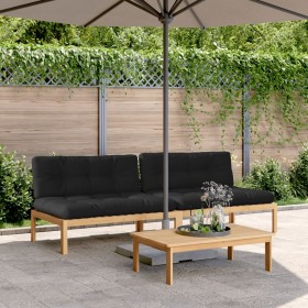 Central pallet garden sofas and 2 acacia wood cushions by , Outdoor sofas - Ref: Foro24-3209358, Price: 334,99 €, Discount: %