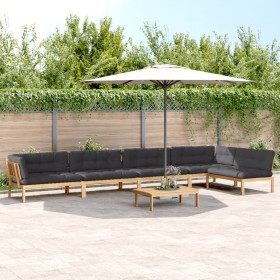 Set of garden pallet sofas and cushions 6 pieces acacia wood by , Outdoor sofas - Ref: Foro24-3209391, Price: 1,00 €, Discoun...