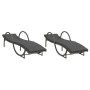 Sun loungers with cushions 2 units synthetic gray rattan by , Loungers - Ref: Foro24-3277309, Price: 306,35 €, Discount: %