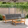 Corner pallet sofas for garden with 2 acacia wood cushions. by , Outdoor sofas - Ref: Foro24-3209476, Price: 430,84 €, Discou...