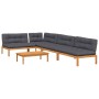 Garten-Palettensofa-Set mit 5-teiligen Kissen aus Akazienholz. von , Outdoor-Sofas - Ref: Foro24-3209469, Preis: 843,18 €, Ra...