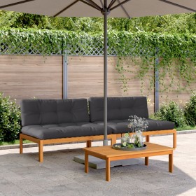 Central pallet garden sofas and 2 acacia wood cushions by , Outdoor sofas - Ref: Foro24-3209481, Price: 361,99 €, Discount: %