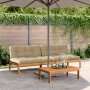 Central pallet garden sofas and 2 acacia wood cushions by , Outdoor sofas - Ref: Foro24-3209483, Price: 355,12 €, Discount: %