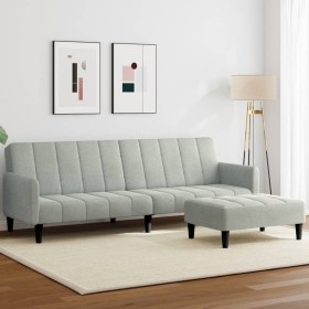 Zweiplätziges Schlafsofa mit Hocker aus hellem grauen Samt. von , Sofas - Ref: Foro24-3258098, Preis: 286,99 €, Rabatt: %