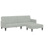 Sofá cama de 2 plazas con taburete terciopelo gris claro de , Sofás - Ref: Foro24-3258098, Precio: 324,47 €, Descuento: %