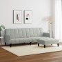 Zweiplätziges Schlafsofa mit Hocker aus hellem grauen Samt. von , Sofas - Ref: Foro24-3258098, Preis: 324,47 €, Rabatt: %