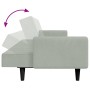 Sofá cama de 2 plazas con taburete terciopelo gris claro de , Sofás - Ref: Foro24-3258098, Precio: 286,99 €, Descuento: %