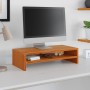 Soporte de monitor madera maciza pino marrón cera 50x24x13 cm de , Muebles TV - Ref: Foro24-847162, Precio: 23,99 €, Descuent...