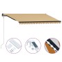 Toldo retráctil sensor de viento LED amarillo blanco 400x300 cm de vidaXL, Toldos - Ref: Foro24-3055299, Precio: 625,18 €, De...