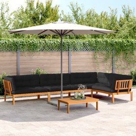 Set of garden pallet sofas and cushions 5 pieces acacia wood by , Outdoor sofas - Ref: Foro24-3209538, Price: 915,32 €, Disco...