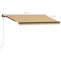 Toldo retráctil sensor de viento LED amarillo blanco 400x300 cm de vidaXL, Toldos - Ref: Foro24-3055299, Precio: 625,18 €, De...