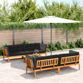 Set of garden pallet sofas and cushions 5 pieces acacia wood by , Outdoor sofas - Ref: Foro24-3209550, Price: 909,99 €, Disco...