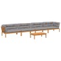 Set of garden pallet sofas and cushions 5 pieces acacia wood by , Outdoor sofas - Ref: Foro24-3209506, Price: 835,94 €, Disco...