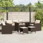 Set of 6 garden sofas and brown synthetic rattan cushions. by , Garden sets - Ref: Foro24-3213550, Price: 499,78 €, Discount: %