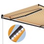 Manual retractable awning with yellow and white LED 300x250 cm by vidaXL, Awnings - Ref: Foro24-3055222, Price: 253,17 €, Dis...