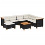 Gartensofa-Set und Kissen, 8-teilig, aus schwarzem Kunststoff-Rattan. von , Gartensets - Ref: Foro24-3261941, Preis: 590,53 €...