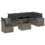 Gartensofa-Set, 7-teilig, mit grauen Polstern aus synthetischem Rattan von , Gartensets - Ref: Foro24-3269200, Preis: 534,47 ...