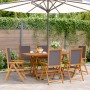 Reclining garden chairs 6 pcs solid wood fabric anthracite by , Garden chairs - Ref: Foro24-3214542, Price: 427,84 €, Discoun...