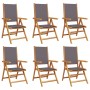 Reclining garden chairs 6 pcs solid wood fabric anthracite by , Garden chairs - Ref: Foro24-3214542, Price: 423,99 €, Discoun...