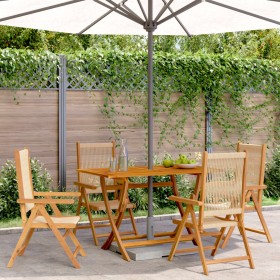 Reclining garden chairs 4 units solid acacia wood beige by , Garden chairs - Ref: Foro24-3214535, Price: 322,99 €, Discount: %