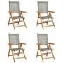 Reclining garden chairs 4 pcs PE rattan solid wood gray by , Garden chairs - Ref: Foro24-3214523, Price: 294,93 €, Discount: %