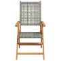 Reclining garden chairs 4 pcs PE rattan solid wood gray by , Garden chairs - Ref: Foro24-3214523, Price: 294,93 €, Discount: %