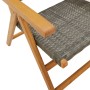 Reclining garden chairs 4 pcs PE rattan solid wood gray by , Garden chairs - Ref: Foro24-3214523, Price: 294,93 €, Discount: %